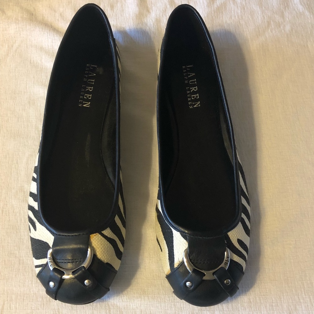 New Ralph Lauren black and cream flats 8.5